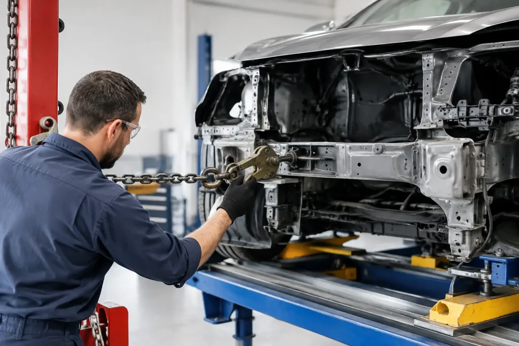 Frame Straightening for Safe Collision Repairs